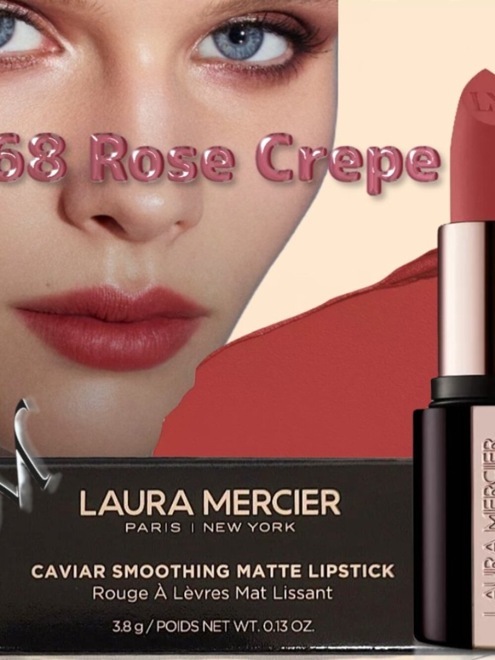 Laura Mercier Caviar Smoothing Matte Lipstick* ~ 668 Rose Crepe 3.8g NIB
